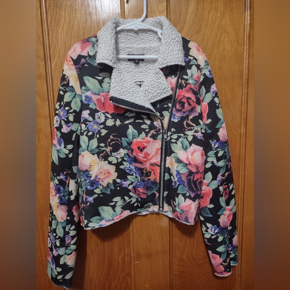 Kidpik girls floral moto jacket size M (10)